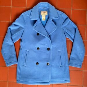 L.L. Bean Women's Sky Blue Fleece Peacoat size Small